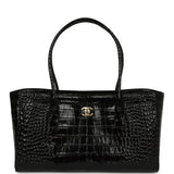 Chanel Small Cerf Shopping Bag Black Croc Embossed Calfskin Gold Hardware - Thumbnail View 1