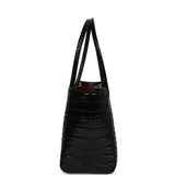 Chanel Small Cerf Shopping Bag Black Croc Embossed Calfskin Gold Hardware - Thumbnail View 3
