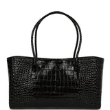 Chanel Small Cerf Shopping Bag Black Croc Embossed Calfskin Gold Hardware - Thumbnail View 4