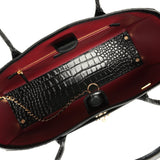 Chanel Small Cerf Shopping Bag Black Croc Embossed Calfskin Gold Hardware - Thumbnail View 7