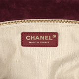 Chanel Small CC Cabas Hobo Bag Burgundy Suede Gold Hardware - Thumbnail View 9