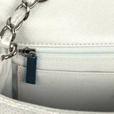Pre-owned Chanel Small "Eyelets" Flap Bag Silver Metallic Perforated Calfskin Ruthenium Hardware - Thumbnail View 12