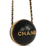 Chanel Coco Sphere Minaudiere Black Lambskin Brushed Gold Hardware - Thumbnail View 2