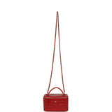 Chanel Small Top Handle Vanity Case Dark Red Croc Embossed Calfskin Gold Hardware - Thumbnail View 7