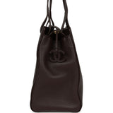 Chanel Small Shopping Tote Dark Brown Grained Calfskin Gold Hardware - Thumbnail View 3