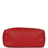 Chanel Small CC Cabas Hobo Bag Dark Red Shiny Calfskin Gold Hardware - Thumbnail View 6