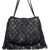 Chanel Paris-Dallas "Into the Fringe" Hobo Bag Navy Blue Distressed Calfskin Aged Ruthenium Hardware - Thumbnail View 1