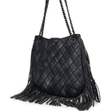Chanel Paris-Dallas "Into the Fringe" Hobo Bag Navy Blue Distressed Calfskin Aged Ruthenium Hardware - Thumbnail View 5