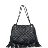 Chanel Paris-Dallas "Into the Fringe" Hobo Bag Navy Blue Distressed Calfskin Aged Ruthenium Hardware - Thumbnail View 7