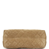 Chanel Large Clutch with Chain Dark Beige Suede Gold Hardware - Thumbnail View 6