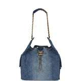 Chanel Medium 25 Hobo Bag Blue Washed Denim Antique Gold Hardware - Thumbnail View 7