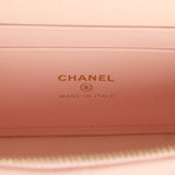 Chanel Top Handle Long Vanity Case with Chain Light Pink Shiny Caviar Light Gold Hardware - Thumbnail View 9