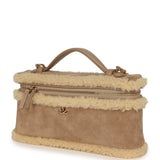 Chanel Top Handle Long Vanity Case with Chain Beige Suede, Shearling Gold Hardware - Thumbnail View 5