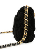 Chanel Medium 19 Flap Bag Black Velvet, Tweed Mixed Metal Hardware - Thumbnail View 3