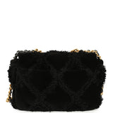 Chanel Medium 19 Flap Bag Black Velvet, Tweed Mixed Metal Hardware - Thumbnail View 4