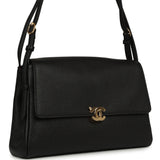 Chanel Trapezoid Small Flap Bag Black Grained Calfskin Gold Hardware - Thumbnail View 2