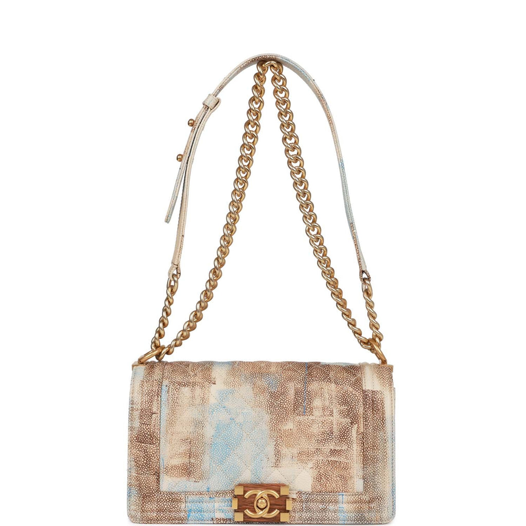 Chanel Medium Boy Bag Beige and Blue Cuba Painted Caviar Gold Hardware –  Madison Avenue Couture
