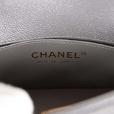Chanel Mini Boy Bag Grey Caviar Antique Gold Hardware