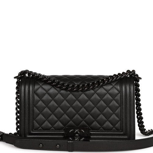 Chanel Medium Boy Bag SO Black Caviar Black Hardware