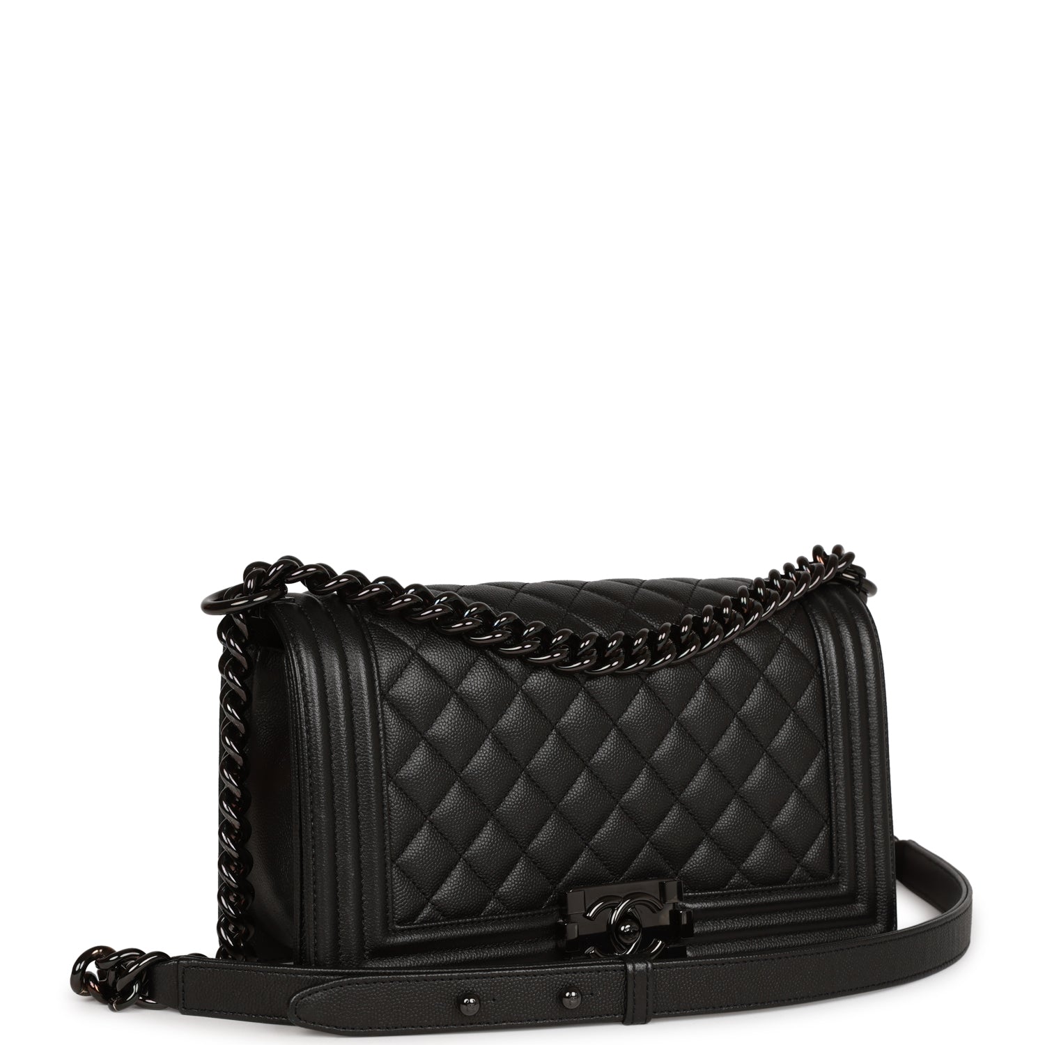 Chanel Medium Boy Bag SO Black Caviar Black Hardware Madison Avenue