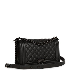 Chanel Medium Boy Bag SO Black Caviar Black Hardware