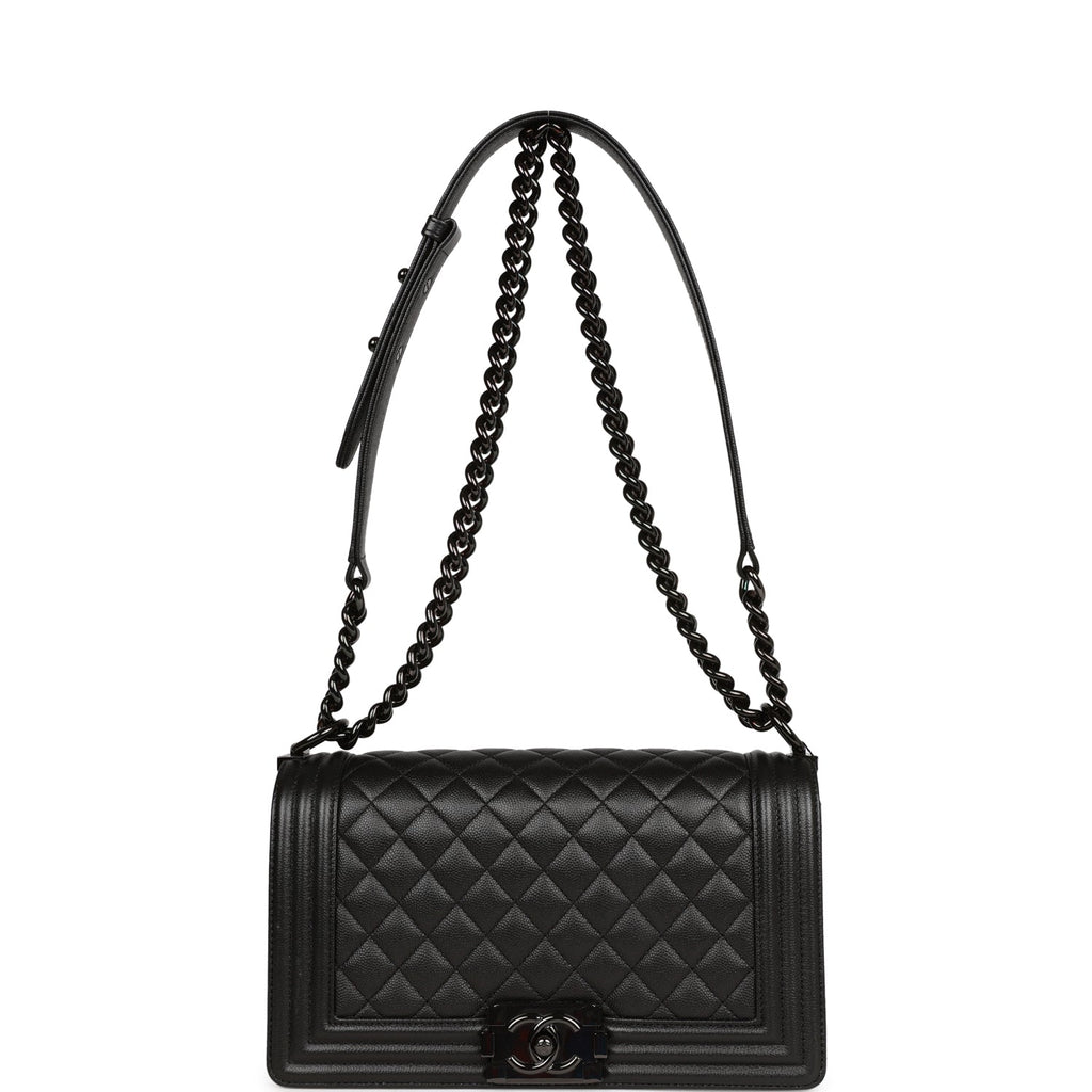 Chanel Medium Boy Bag SO Black Caviar Black Hardware – Madison Avenue  Couture