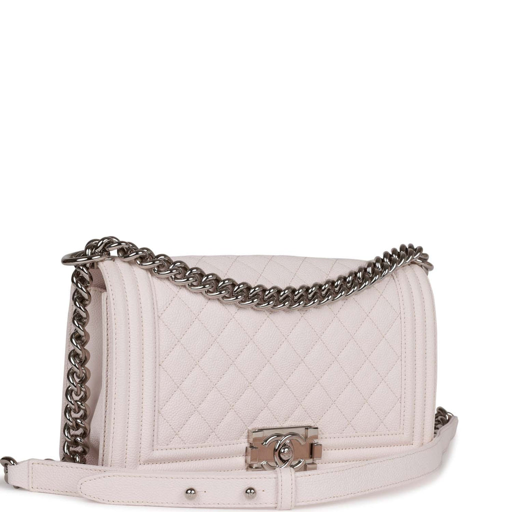 Pre-owned Chanel Medium Boy Light Pink Caviar Silver Hardware – Madison  Avenue Couture
