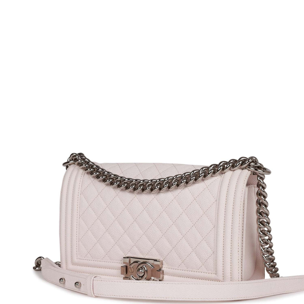 Pre-owned Chanel Medium Boy Light Pink Caviar Silver Hardware – Madison  Avenue Couture