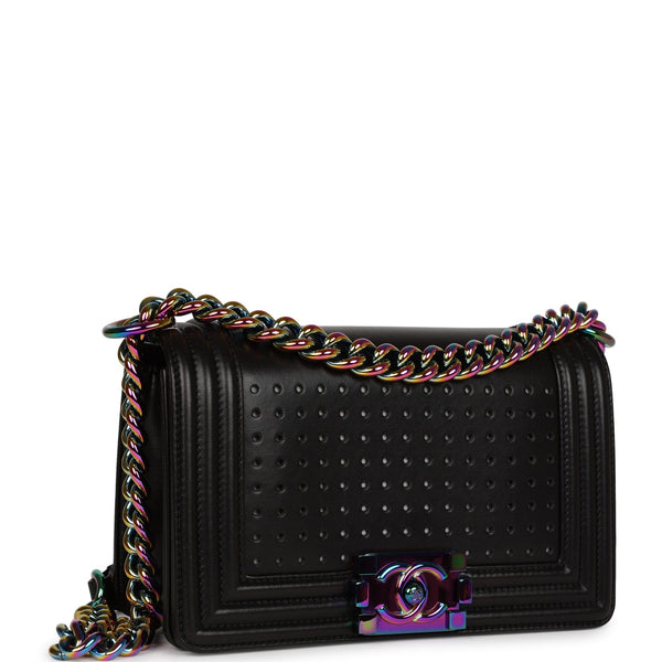 Boy chanel flap bag with handle, Grained shiny calfskin & gold