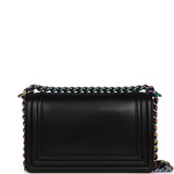 Chanel LED Small Boy Bag Black Lambskin Rainbow Hardware – Madison Avenue  Couture