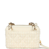 Chanel VIP Wallet on Chain WOC Bow White Tweed Gold Hardware