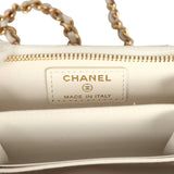 Chanel VIP Wallet on Chain WOC Bow White Tweed Gold Hardware