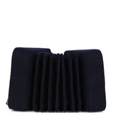 Chanel Paris-Hamburg Accordion Bag Quilted Navy Blue Wool Aged Gold Hardware