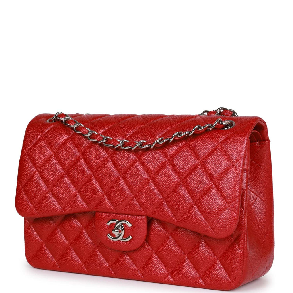 black and red chanel bag caviar
