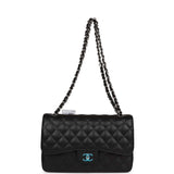 Chanel Jumbo Classic Double Flap Black Caviar Silver Hardware