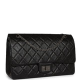 Pre-owned Chanel Jumbo Reissue 227 2.55 Flap Bag Aged Calfskin Ruthenium Hardware