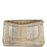 Pre-owned Chanel Jumbo Classic Double Flap Gold Metallic Python Gold Hardware
