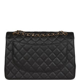 Chanel Maxi Classic Double Flap Black Caviar Gold Hardware