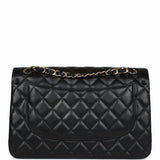 Pre-owned Chanel Jumbo Classic Double Flap Black Lambskin Gold Hardware