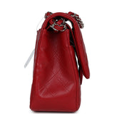 Chanel Jumbo Classic Double Flap Bag Red Caviar Silver Hardware