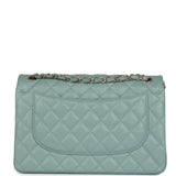 Chanel Jumbo Classic Double Flap Bag Light Green Caviar Light Gold Hardware