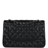 Chanel Jumbo Classic Double Flap Bag Black Caviar Silver Hardware