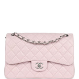 Chanel Jumbo Classic Double Flap Light Pink Lambskin Silver Hardware