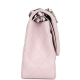 Chanel Jumbo Classic Double Flap Light Pink Lambskin Silver Hardware