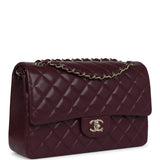 Chanel Jumbo Classic Double Flap Bag Red Lambskin Light Gold Hardware