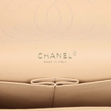 Pre-owned Chanel Jumbo Classic Double Flap Bag Light Beige Caviar Gold Hardware