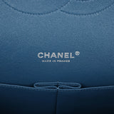 Chanel Maxi Classic Double Flap Bag Dark Blue Caviar Silver Hardware