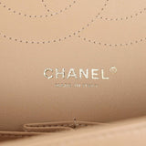 Pre-owned Chanel Jumbo Classic Double Flap Bag Light Beige Caviar Gold Hardware