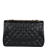 Chanel Jumbo Classic Double Flap Bag Black Caviar Gold Hardware