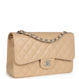 Chanel Jumbo Classic Double Flap Bag Light Beige Caviar Silver Hardware